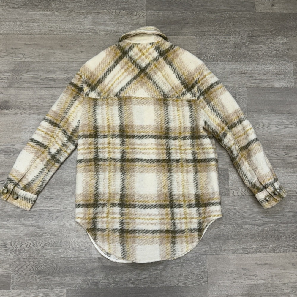 Wilfred Free Ganna Shirt Jacket Womens Small Plaid Wool Shacket Aritzia - Picture 7 of 12